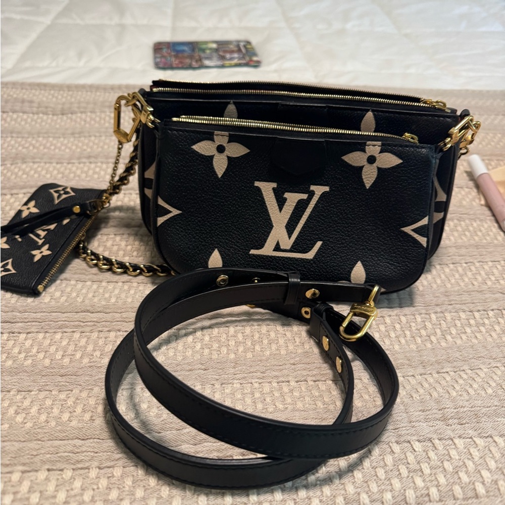 Louis Vuitton Black and Cream Crossbody Bag